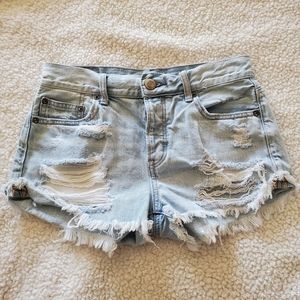 Distressed Denim Shorts